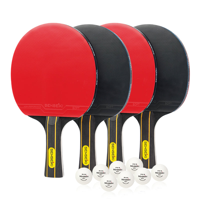 Ping Pong Paddle Set with 4 paddles, 8 balls