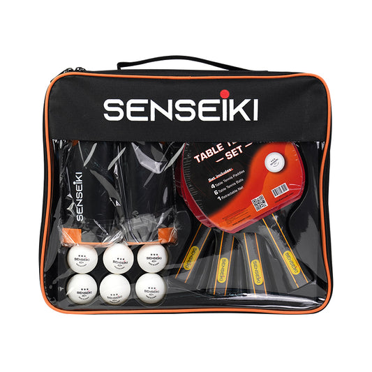 All-In-One Portable Ping Pong Set (4 paddles, 6 balls, net)